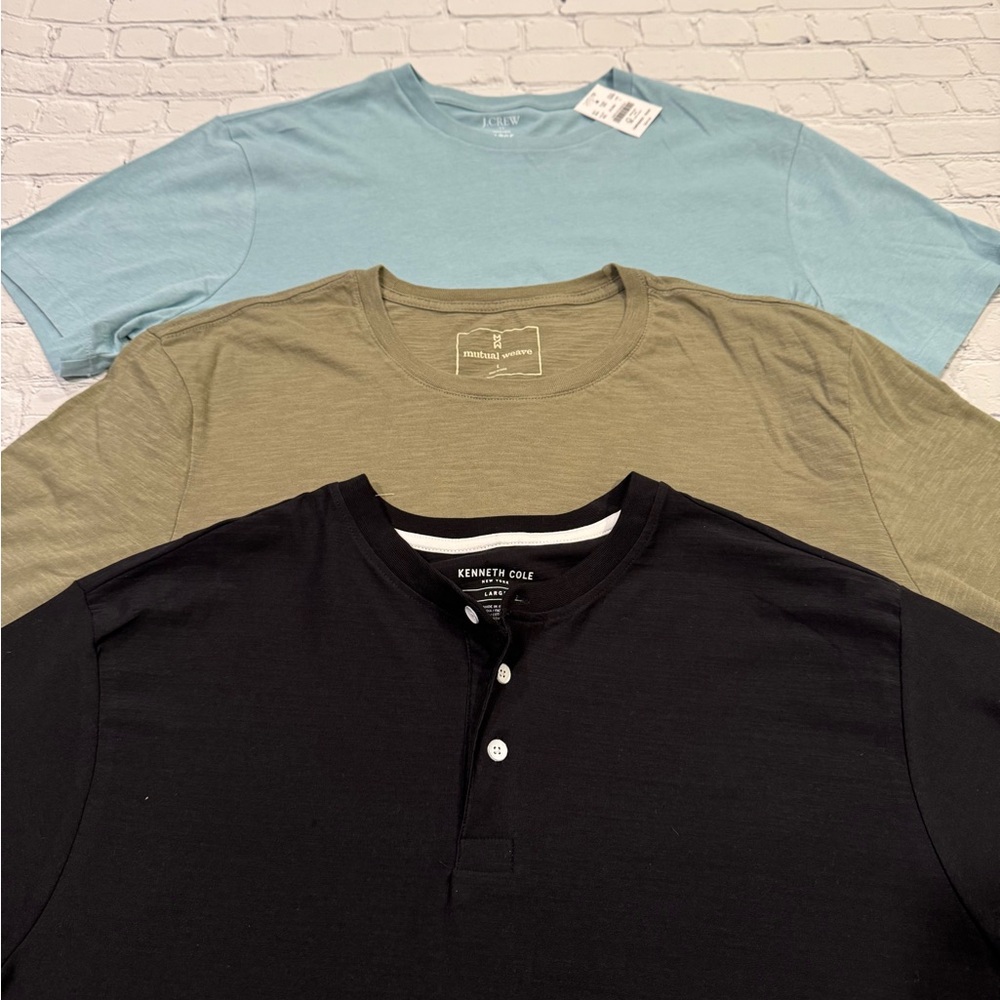 Kenneth Cole, J Crew, Natural Weave Men's Shirts. Lot of 3